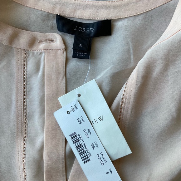 NWT J Crew button down blouse with pretty crochet detailing down front/seams. - Picture 4 of 7